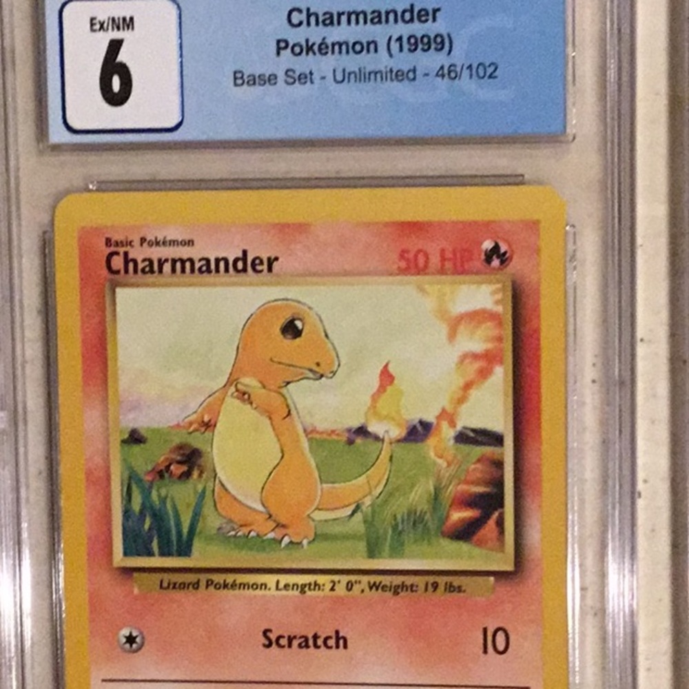 Pikachu & Charmander 1999 Pokemon 60/64 46/102 Base Set CGC 7 Graded Card - Picture 9 of 10